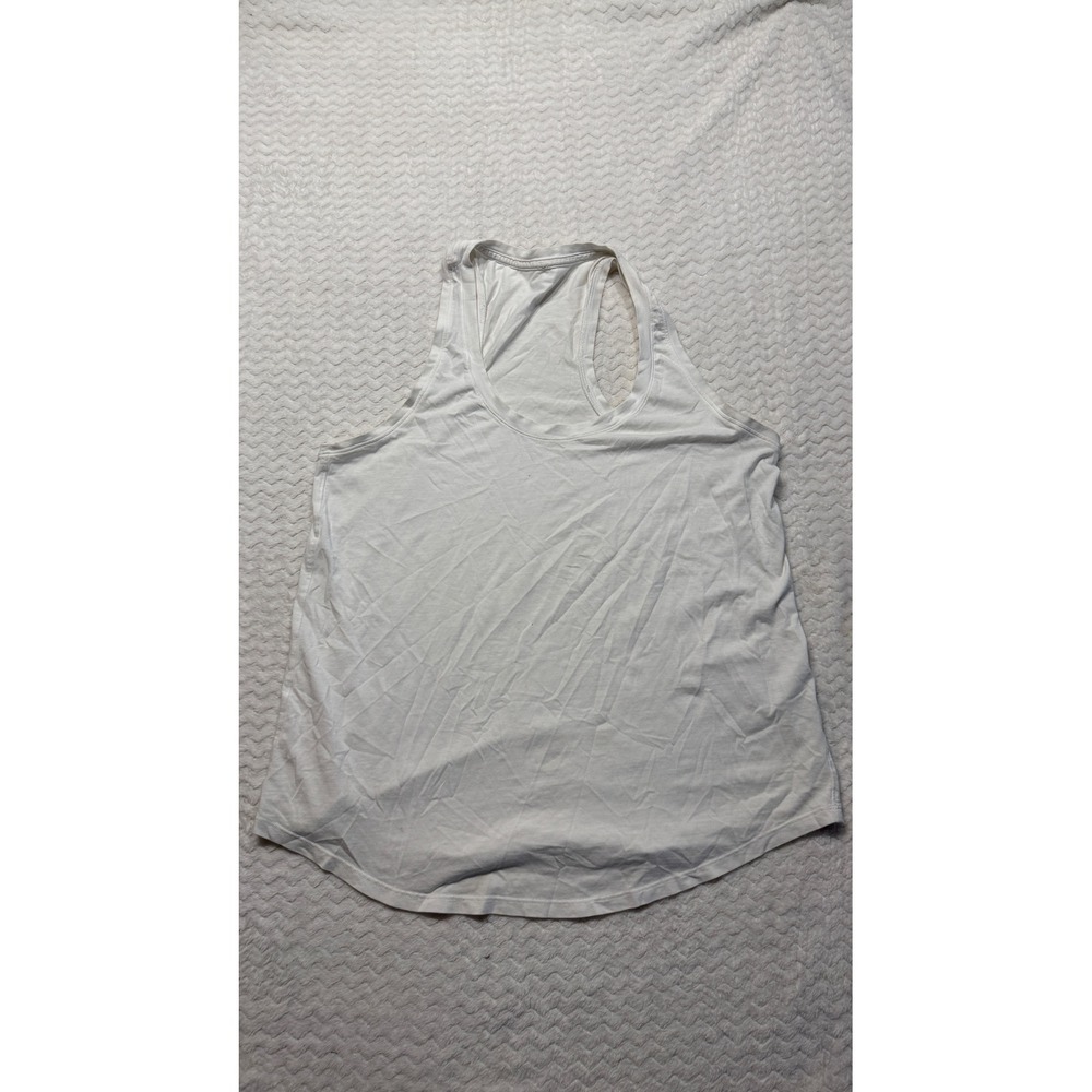 Lululemon Womens White Racerback Tank Top Scoop Neck Athletic Size 8 4461